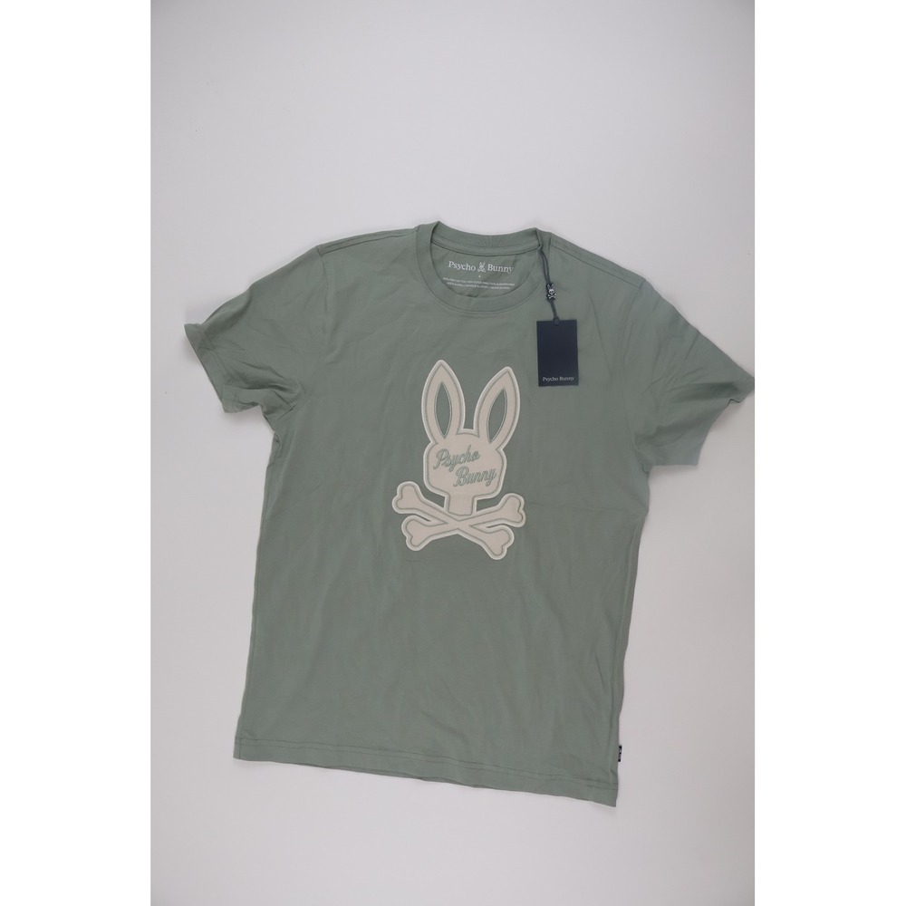 Psycho Bunny Mens T-Shirt Cooper Graphic Tee Iceberg Green 4 S Pima Cotton $70